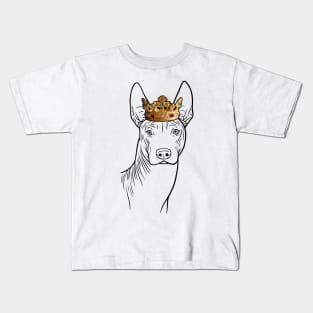 Xoloitzcuintli Dog King Queen Wearing Crown Kids T-Shirt